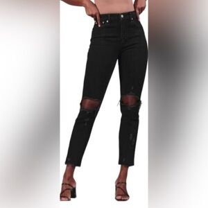 Abercrombie & Fitch High‎ rise mom jeans. Distressed. Women size 25/0